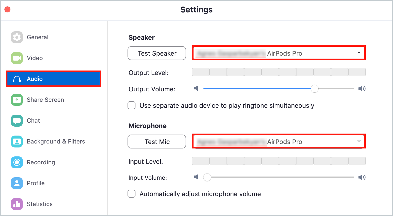 Managing your communication app microphone and speaker on Windows