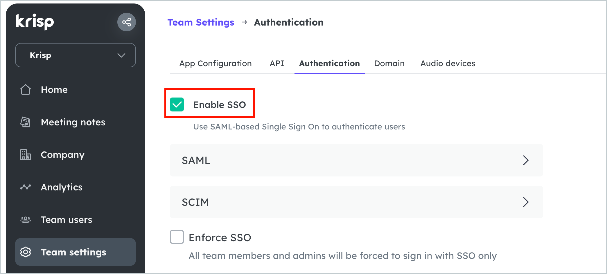 Getting Started With Krisp SSO – Krisp Help